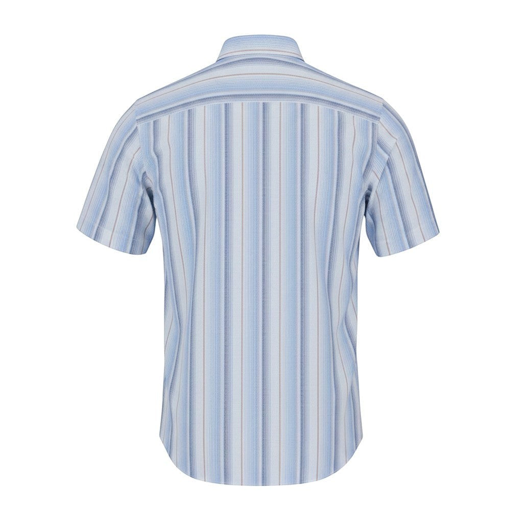 DG's Drifter Mens - Regular Short Sleeved Casual Shirt - Whte/Blue 14783SS - 24 - Wildvine Clothing, Spalding, Lincolnshire