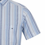 DG's Drifter Mens - Regular Short Sleeved Casual Shirt - Whte/Blue 14783SS - 24 - Wildvine Clothing, Spalding, Lincolnshire