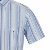 DG's Drifter Mens - Regular Short Sleeved Casual Shirt - Whte/Blue 14783SS - 24 - Wildvine Clothing, Spalding, Lincolnshire