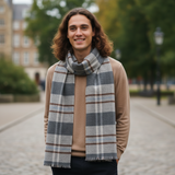 DG's Drifter Mens - Scarf - Tartan - Muted Brown / Grey - 59004 43 - Wildvine Clothing, Spalding, Lincolnshire
