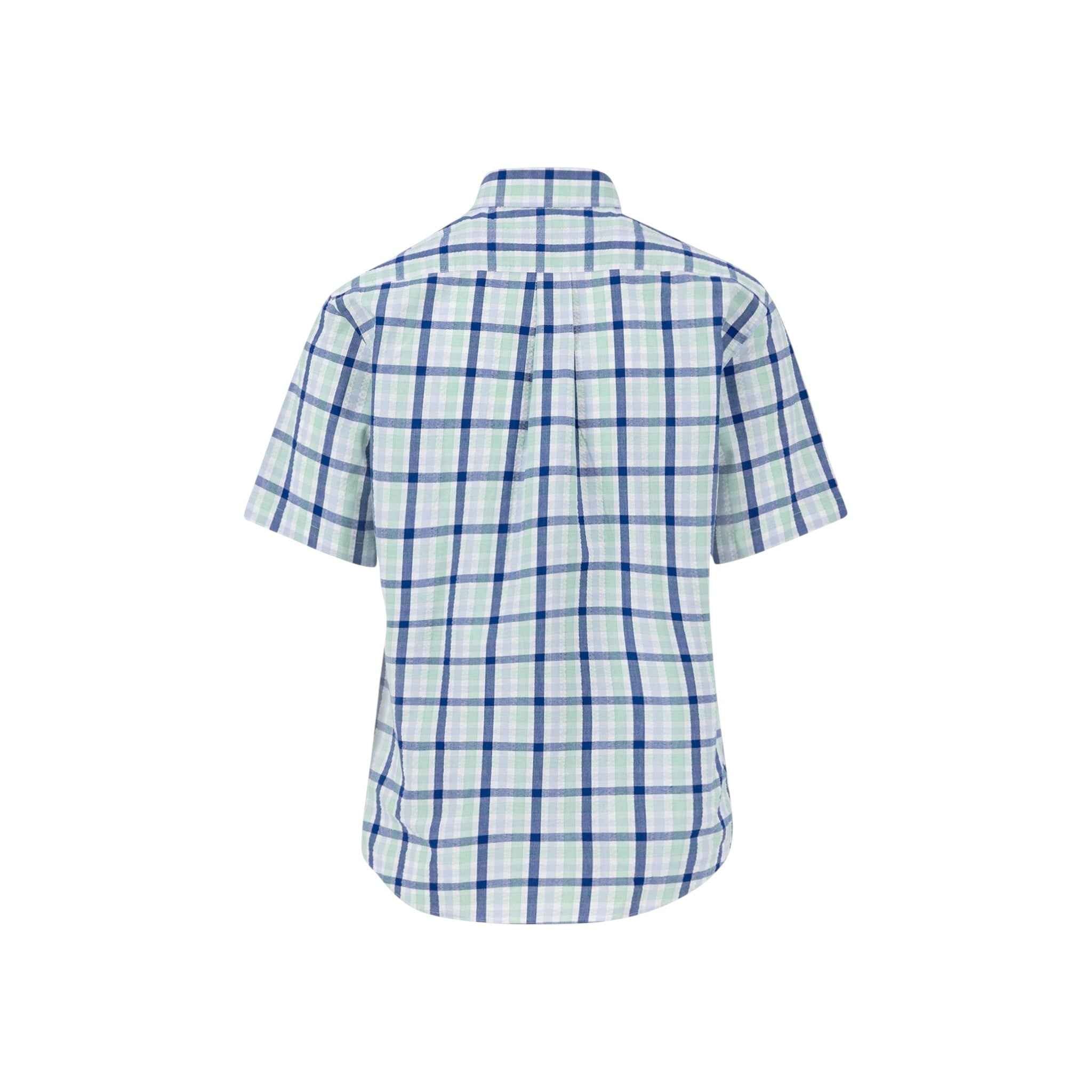 Fynch-Hatton - Mens Shirt - Combi Check - Turf Green - 1/2 sleeve 722 - Wildvine Clothing, Spalding, Lincolnshire