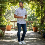 Gurteen - Mens - Seville - Modern Fit / Short Sleeved - Vine print - 51048 936 - Wildvine Clothing, Spalding, Lincolnshire