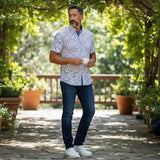 Gurteen - Mens - Seville - Modern Fit / Short Sleeved - Vine print - 51048 936 - Wildvine Clothing, Spalding, Lincolnshire