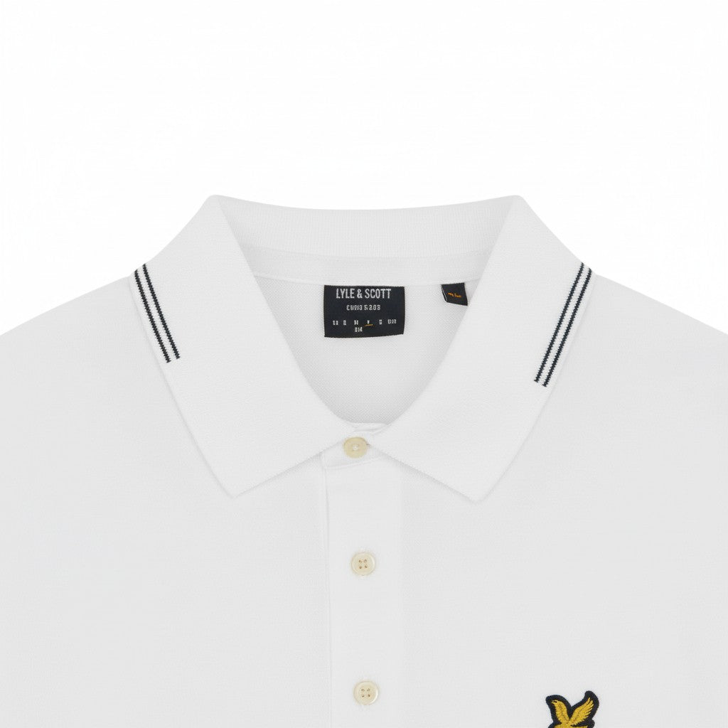 Lyle & Scott - Mens Fine Tipped Polo Shirt - White/Everglade - SP2402V Y162 - Wildvine Clothing, Spalding, Lincolnshire