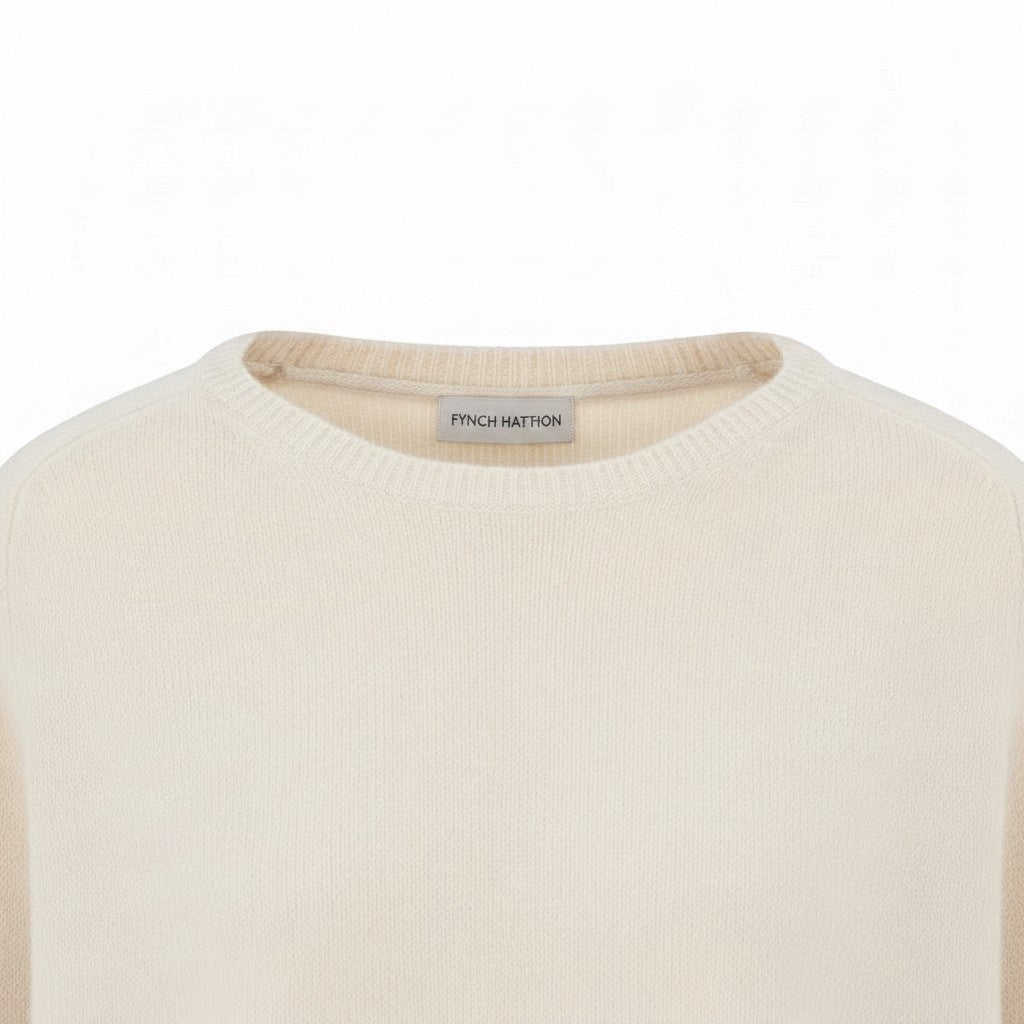 Fynch-Hatton - Ladies Pullover - O-Neck Merrino Wool - Milk 122 - Wildvine Clothing, Spalding, Lincolnshire