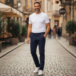 MEYER Silverstone Mens Trousers – 2-5625 18 - 5 Pocket Luxury Chinos - Modern Fit – Navy