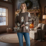Wild Flower - Ladies - Dog Print Jumper - Mocca - Wildvine Clothing, Spalding, Lincolnshire