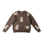 Wild Flower - Ladies - Dog Print Jumper - Mocca - Wildvine Clothing, Spalding, Lincolnshire