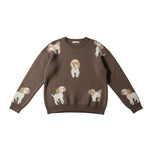 Wild Flower - Ladies - Dog Print Jumper - Mocca M L - Wildvine Clothing, Spalding, Lincolnshire