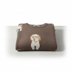Wild Flower - Ladies - Dog Print Jumper - Mocca - Wildvine Clothing, Spalding, Lincolnshire