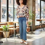 Wild Flower - Ladies - Beaded Floral Crochet V Cardigan - Mocha - Wildvine Clothing, Spalding, Lincolnshire
