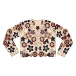 Wild Flower - Ladies - Beaded Floral Crochet V Cardigan - Mocha - Wildvine Clothing, Spalding, Lincolnshire