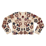 Wild Flower - Ladies - Beaded Floral Crochet V Cardigan - Mocha - Wildvine Clothing, Spalding, Lincolnshire