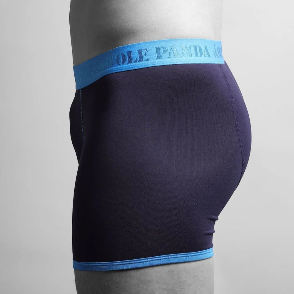 Swole Panda - Mens Bamboo Boxers - Navy / Blue Band - Wildvine Clothing, Spalding, Lincolnshire