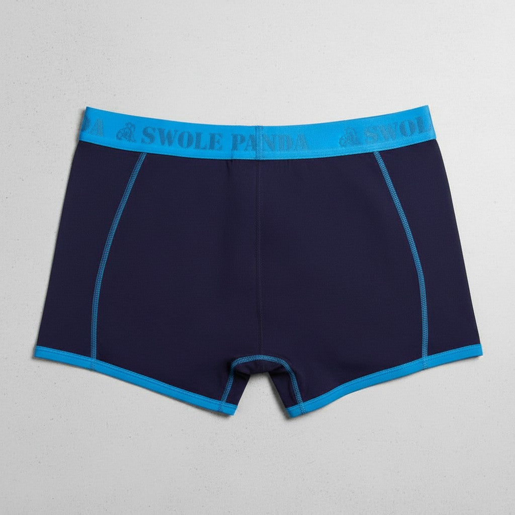 Swole Panda - Mens Bamboo Boxers - Navy / Blue Band - Wildvine Clothing, Spalding, Lincolnshire