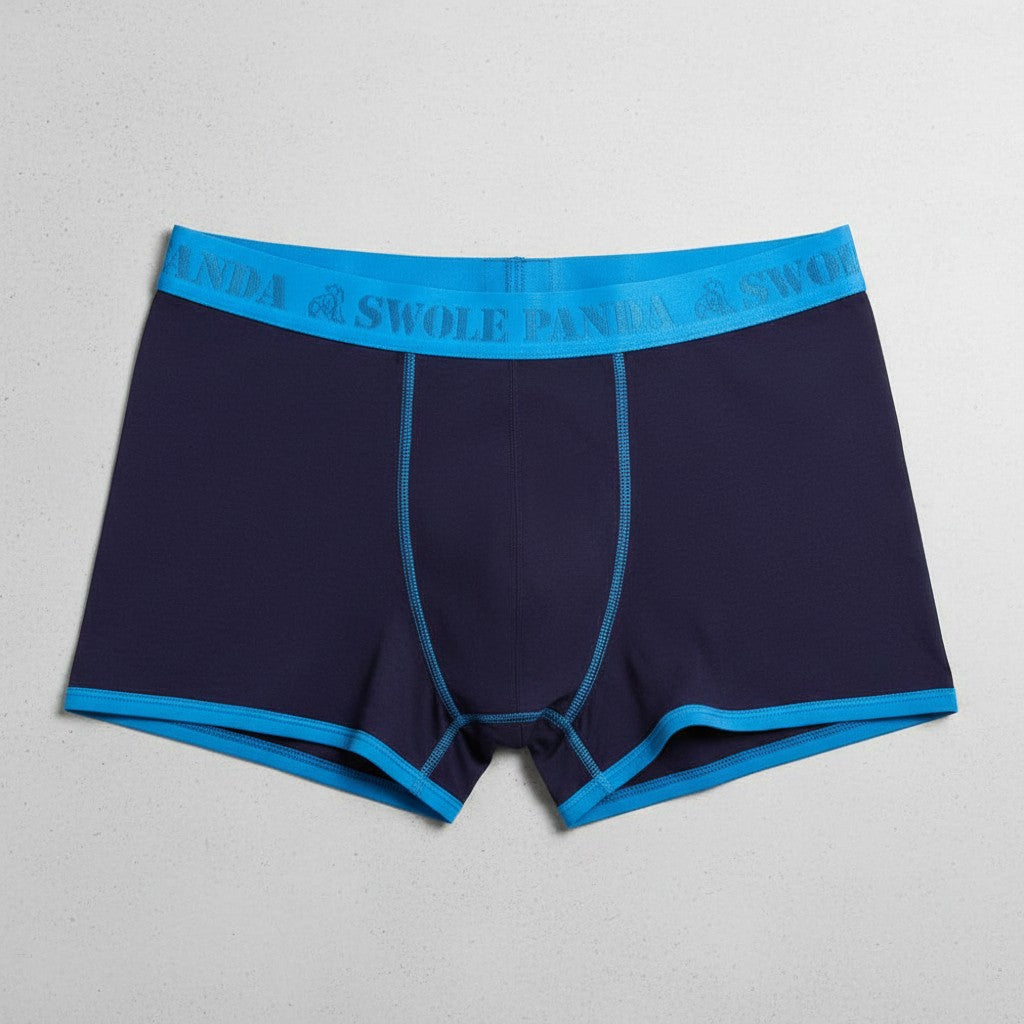 Swole Panda - Mens Bamboo Boxers - Navy / Blue Band - Wildvine Clothing, Spalding, Lincolnshire
