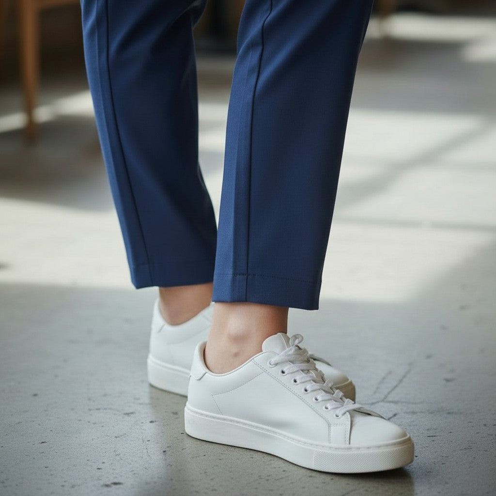 Pinnns - Ladies - Slim Leg Bengaline Ankle Grazer With Back Split - Navy 302CT - Wildvine Clothing, Spalding, Lincolnshire