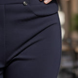 Pinnns - Ladies - Bengaline Crop Trousers With Pockets - Navy - 226C - Wildvine Clothing, Spalding, Lincolnshire