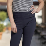 Pinnns - Ladies - Bengaline Crop Trousers With Pockets - Navy - 226C - Wildvine Clothing, Spalding, Lincolnshire
