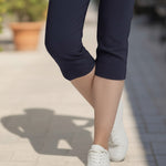 Pinnns - Ladies - Bengaline Crop Trousers With Pockets - Navy - 226C - Wildvine Clothing, Spalding, Lincolnshire