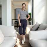 Pinnns - Ladies - Bengaline Crop Trousers With Pockets - Navy - 226C - Wildvine Clothing, Spalding, Lincolnshire