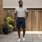 Fynch-Hatton - Mens Shorts - Summer Stretch Bermuda - Navy - Wildvine Clothing, Spalding, Lincolnshire