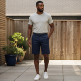 Fynch-Hatton - Mens Shorts - Summer Stretch Bermuda - Navy - Wildvine Clothing, Spalding, Lincolnshire