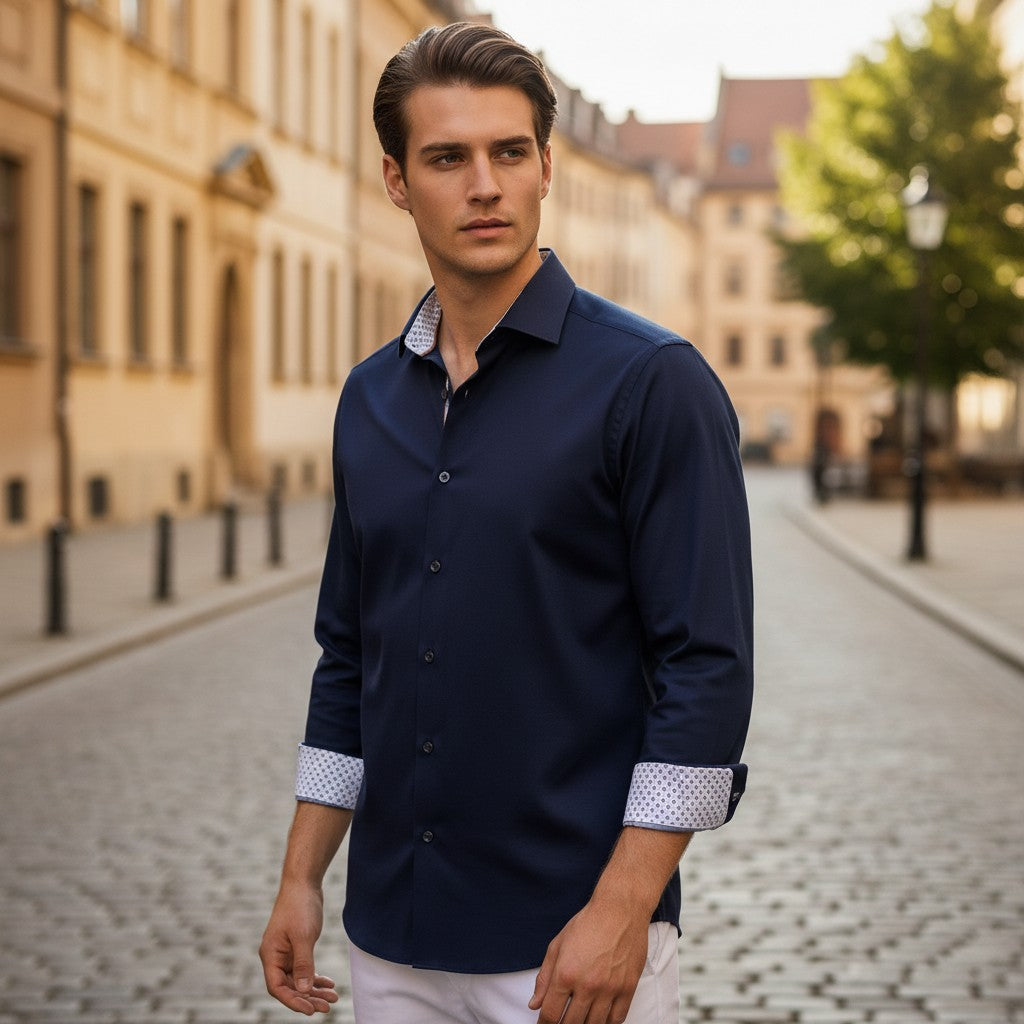OLYMP - Mens Shirt - Luxor Modern Fit 26 - Navy - Wildvine Clothing, Spalding, Lincolnshire