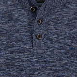 Fynch-Hatton - Mens Knitwear - Buttoned Troyer, Twisted Mouline - Navy 690 - Wildvine Clothing, Spalding, Lincolnshire
