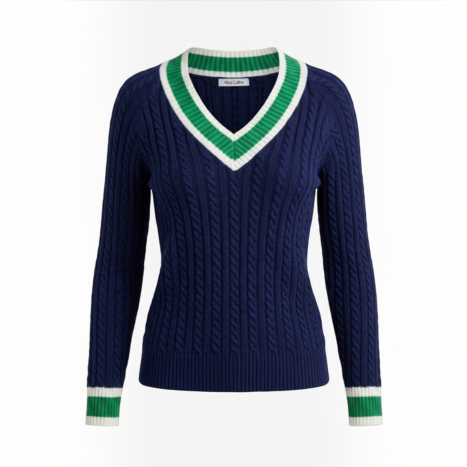 Alice Collins - Liz V Pullover - Rich Navy - 037A023 - Wildvine Clothing, Spalding, Lincolnshire