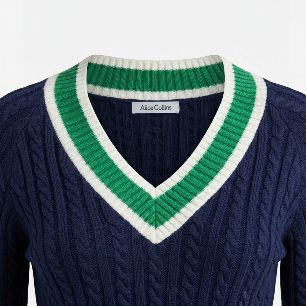 Alice Collins - Liz V Pullover - Rich Navy - 037A023 - Wildvine Clothing, Spalding, Lincolnshire