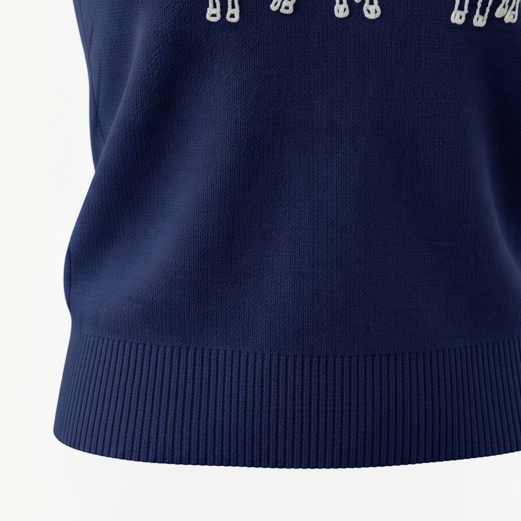 Alice Collins - Highland Cattle Slipover - Rich Navy - 037A140 - Wildvine Clothing, Spalding, Lincolnshire