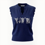 Alice Collins - Highland Cattle Slipover - Rich Navy - 037A140 - Wildvine Clothing, Spalding, Lincolnshire