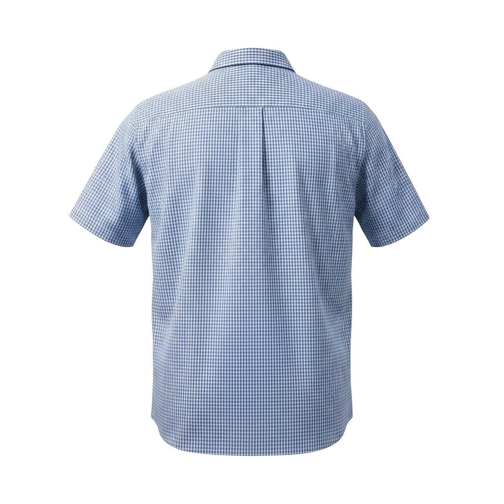 Gurteen - Mens - 100% Cotton - Seville - Modern Fit / Short Sleeved - Navy Check - 51028 636 - Wildvine Clothing, Spalding, Lincolnshire
