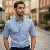 Gurteen - Mens - 100% Cotton - Seville - Modern Fit / Short Sleeved - Navy Check - 51028 636 - Wildvine Clothing, Spalding, Lincolnshire