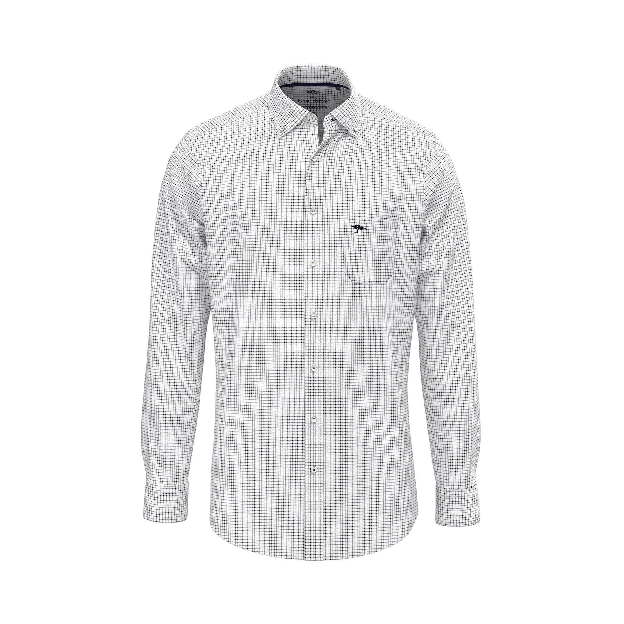 Fynch-Hatton Men's All Season Oxford Shirt – Navy Check - Wildvine Clothing, Spalding, Lincolnshire