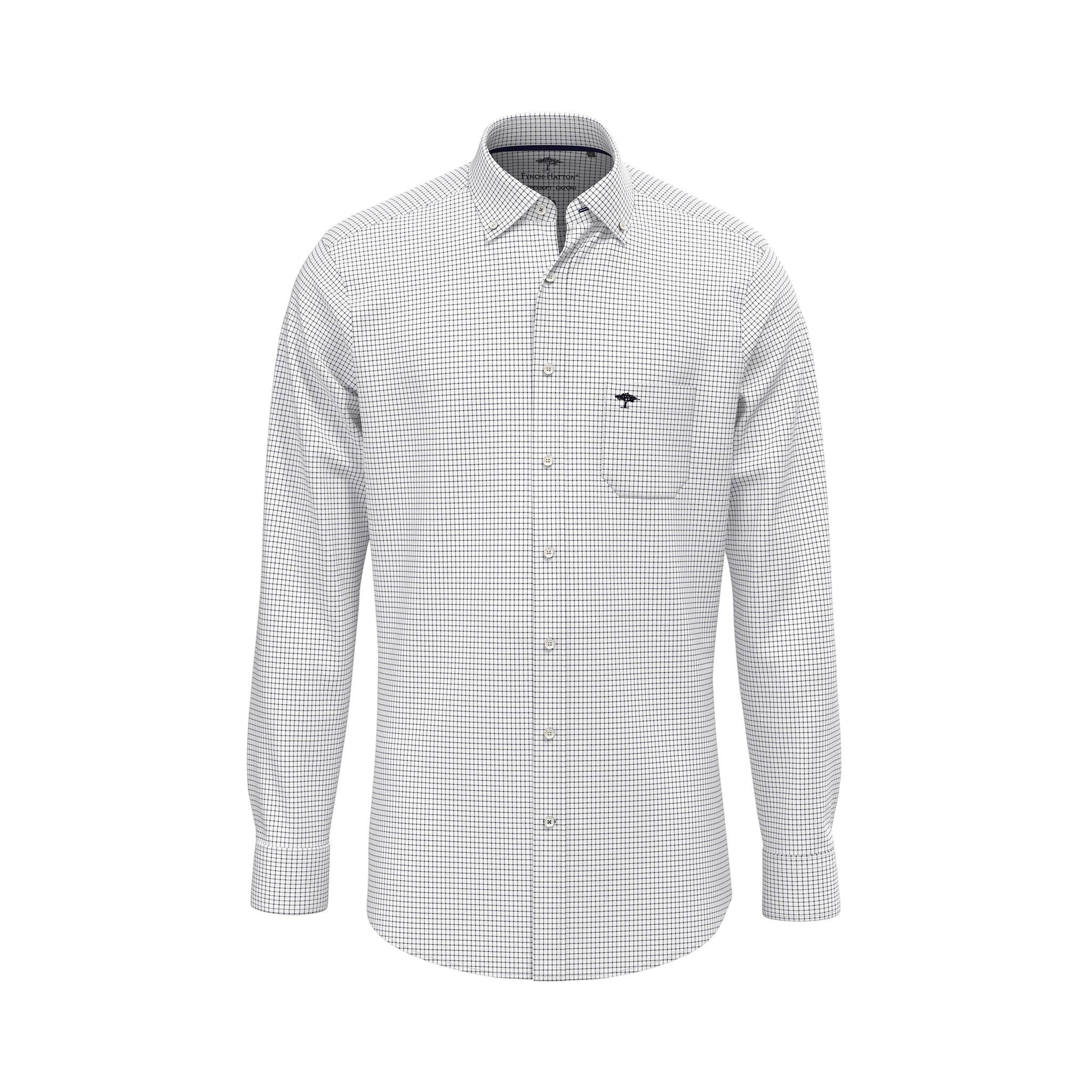 Fynch-Hatton Men's All Season Oxford Shirt – Navy Check - Wildvine Clothing, Spalding, Lincolnshire