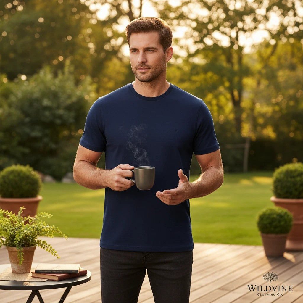 Fynch-Hatton - Mens T-Shirt - Premium Cotton - Navy - Wildvine Clothing, Spalding, Lincolnshire