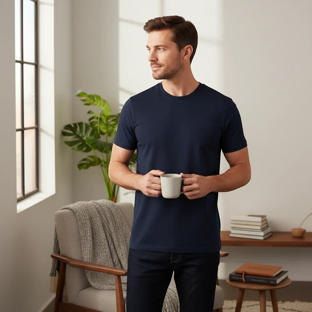 Fynch-Hatton - Mens T-Shirt - Premium Cotton - Navy - Wildvine Clothing, Spalding, Lincolnshire