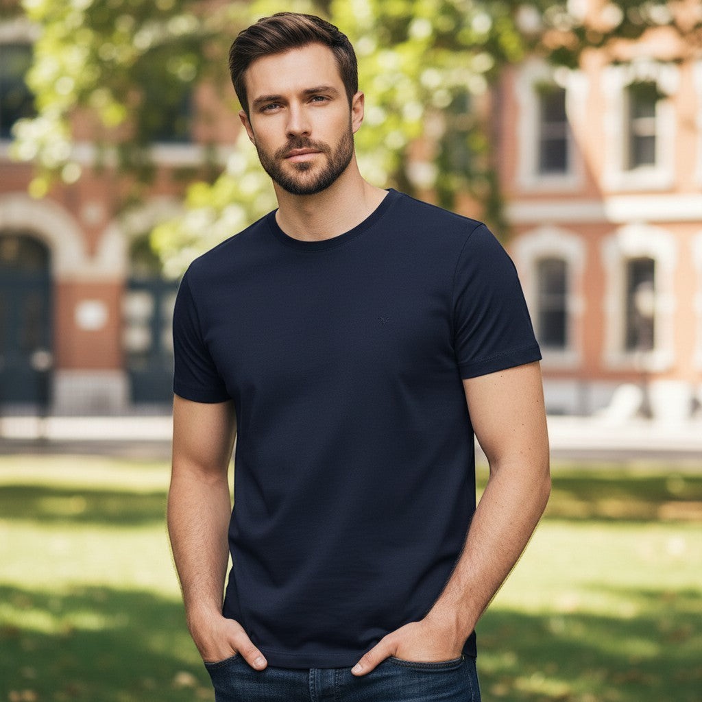 Fynch-Hatton - Mens T-Shirt - Premium Cotton - Navy - Wildvine Clothing, Spalding, Lincolnshire