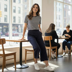 Pinnns - Ladies - Super Soft Wide Leg Culotte Trousers - Navy - 727C - Wildvine Clothing, Spalding, Lincolnshire
