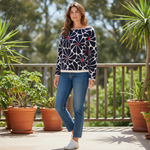 Alice Collins - Daisy Pullover - Wild Oat/Rich Navy - Wildvine Clothing, Spalding, Lincolnshire