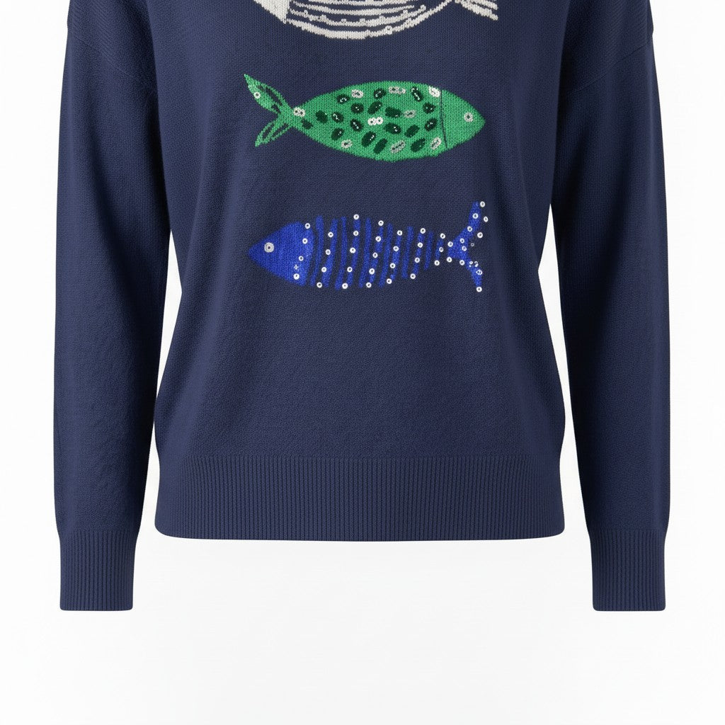 Alice Collins - Verna Pullover - Rich Navy - 037A282 - Wildvine Clothing, Spalding, Lincolnshire