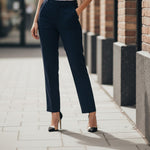 Pinnns - Ladies - Essential 27" Elasticated Waist Flannel Trouser - Iris - Navy - Wildvine Clothing, Spalding, Lincolnshire