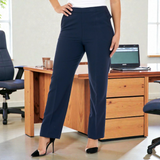 Pinnns - Ladies - Essential 27" Elasticated Waist Flannel Trouser - Iris - Navy - Wildvine Clothing, Spalding, Lincolnshire