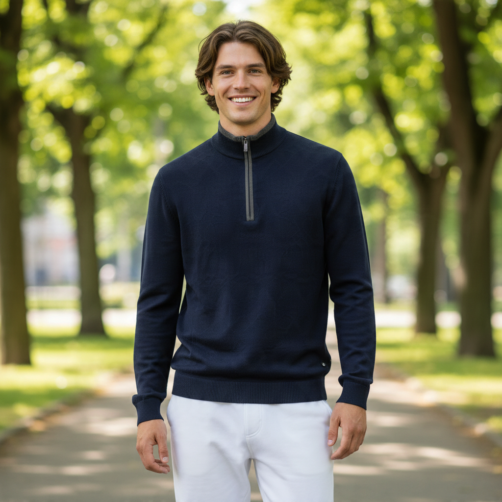 DG's Drifter Mens - Half Zip Sweatshirt - Navy - 355222-78 - Wildvine Clothing, Spalding, Lincolnshire