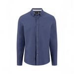 Fynch-Hatton - Mens Herringbone Shirt - Navy - 16108871 685 - Wildvine Clothing, Spalding, Lincolnshire