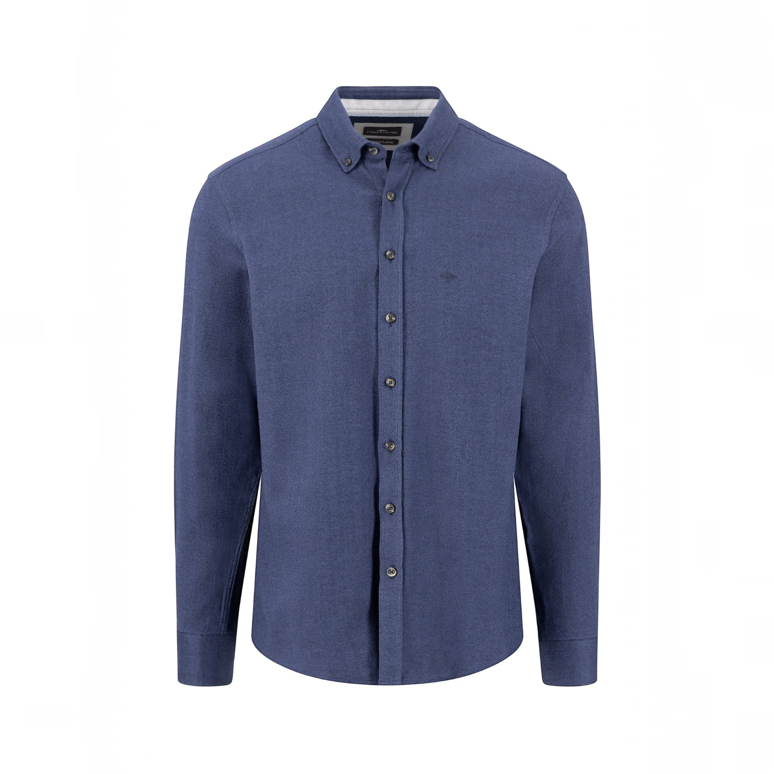Fynch-Hatton - Mens Herringbone Shirt - Navy - 16108871 685 - Wildvine Clothing, Spalding, Lincolnshire