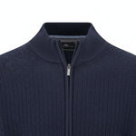 Fynch-Hatton - Mens Knitwear - Cardigan Stand-Up Strucutre - Navy 690 - Wildvine Clothing, Spalding, Lincolnshire