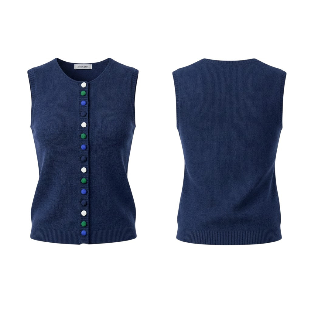 Alice Collins - Cindy Waistcoat - Rich Navy - 037A124 - Wildvine Clothing, Spalding, Lincolnshire